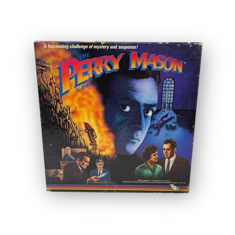 Perry Mason Board Game TV Courtroom Mystery Suspense 1987 Incomplete